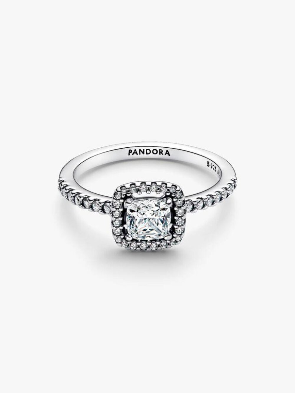 Pandora Sparkling Square Halo Ring